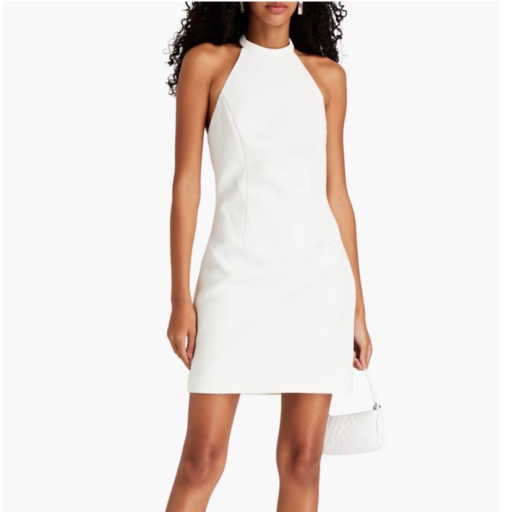 Halston Crepe Halter Mini Dress